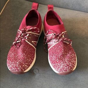 Traq by Alegria Burgundy Speckled Sneakers